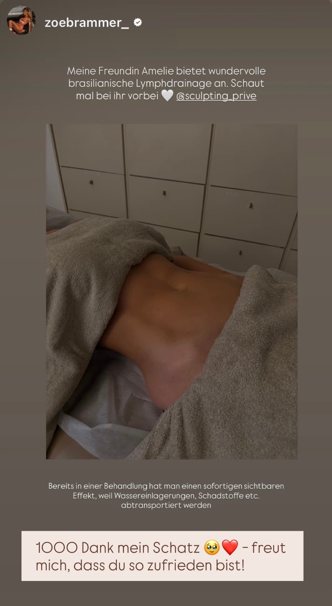 Ergebnis einer brasilianischen Lymphdrainage, Beispiel 6